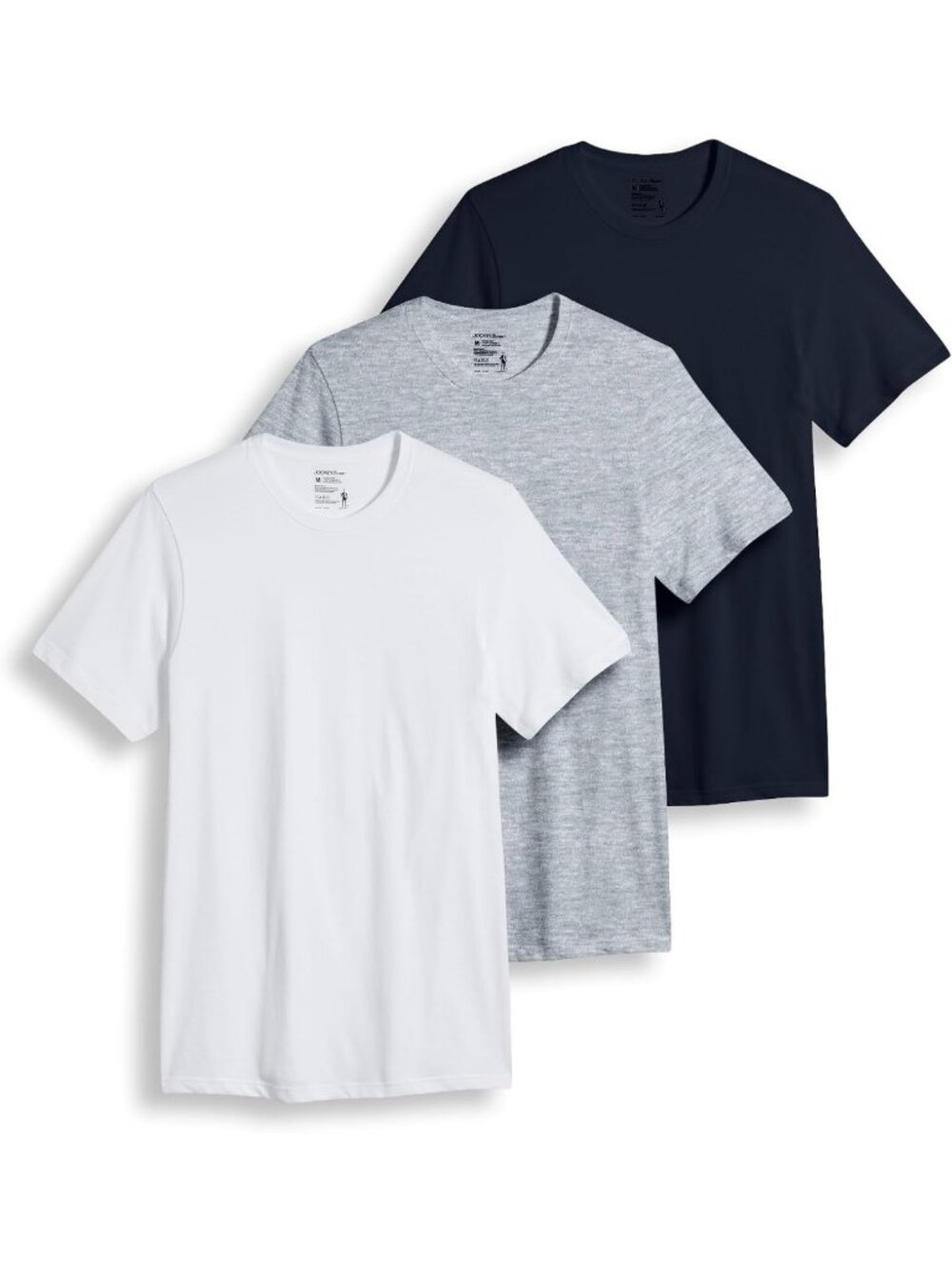 Classic Crew Neck Undershirts 3-Pack - Soft 100% Cotton T-Shirts for Men